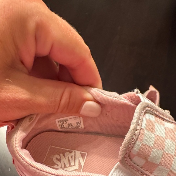 Vans Kids Checkered Pink Slip-On Sneakers - Picture 2 of 6